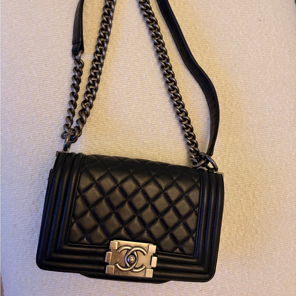 CHANEL Black Quilted Boy Bag (small)